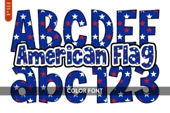Creative American Flag Font for Patriotic Designs