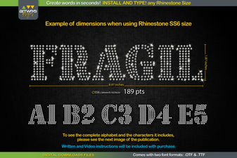 Rs03 Seal Bold Rhinestone Template Font for Crafting